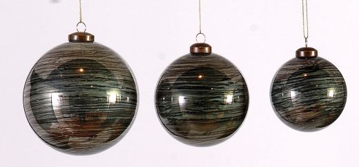 12/48-10cm Glass dark green ball