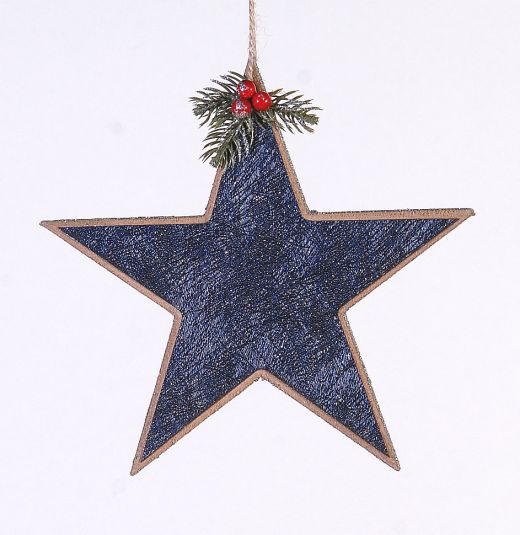 12/96-20cm Blue star ornament
