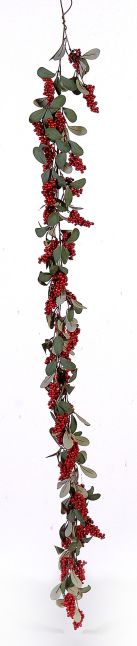 3/24-180cm Garland w/red berries & green leaves