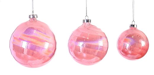 12/48-10cm Glass pink ball