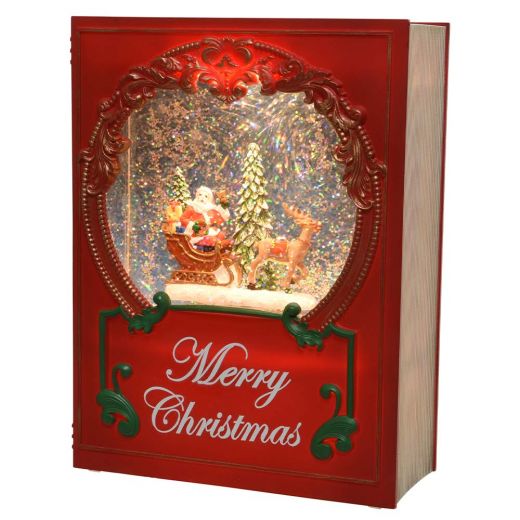 Χριστουγεννιάτικο διακοσμητικό, φωτιζόμενο βιβλίο με Αγ. Βασίλη, 21cm