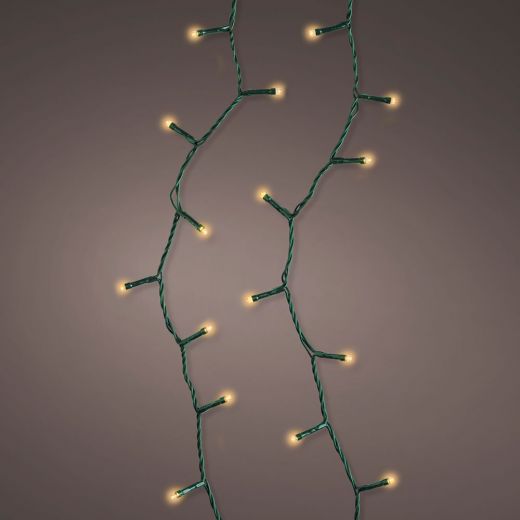 Χριστουγεννιάτικα φωτάκια, LED, γιρλάντα, πράσινο καλώδιο, λευκό θερμό λαμπάκι, 19.95m