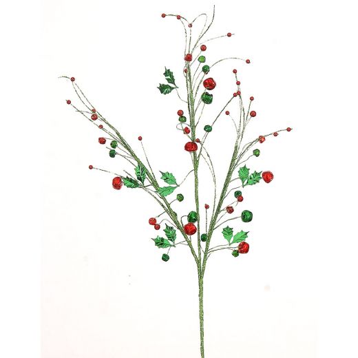 Χριστουγεννιάτικο κλαδί, πράσινο με κόκκινα και πράσινα berries