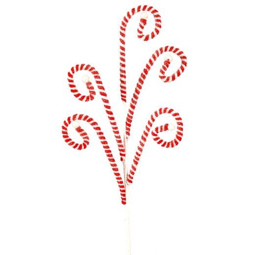Χριστουγεννιάτικο κλαδί, κόκκινο/άσπρο, candy, 71cm