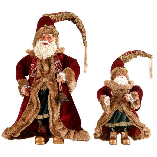 Χριστουγεννιάτικο διακοσμητικό, Αγ. Βασίλης, κόκκινο/χρυσό, 30cm