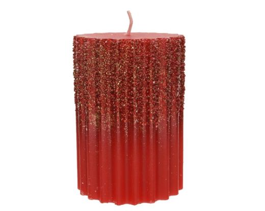 Candle wax rib pillar metallic lacker- granule- glitter