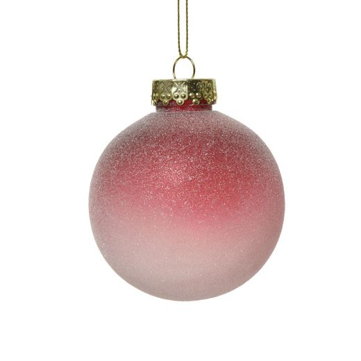 Χριστουγεννιάτικη μπάλα, αδιάβροχη, ροζ/λευκό, 8cm-Design A