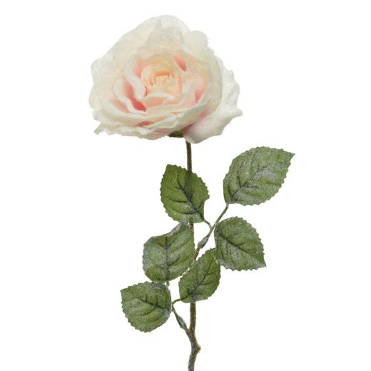 Χριστουγεννιάτικο κλαδί, τριαντάφυλλο απαλό ροζ, 45cm