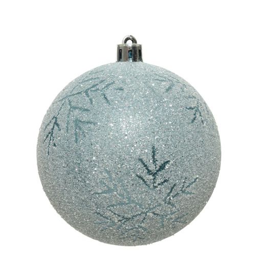 Χριστουγεννιάτικη μπάλα, αδιάβροχη μπλε με χιονονιφάδες, 8cm