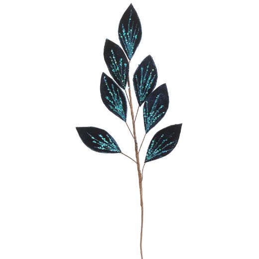Χριστουγεννιάτικο κλαδί, με μπλε φύλλα, 68cm