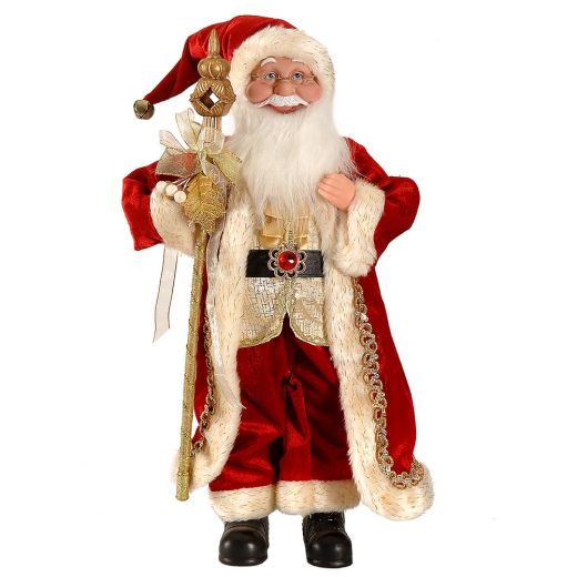 Χριστουγεννιάτικο διακοσμητικό, Αγ. Βασίλης με ραβδί, 45cm