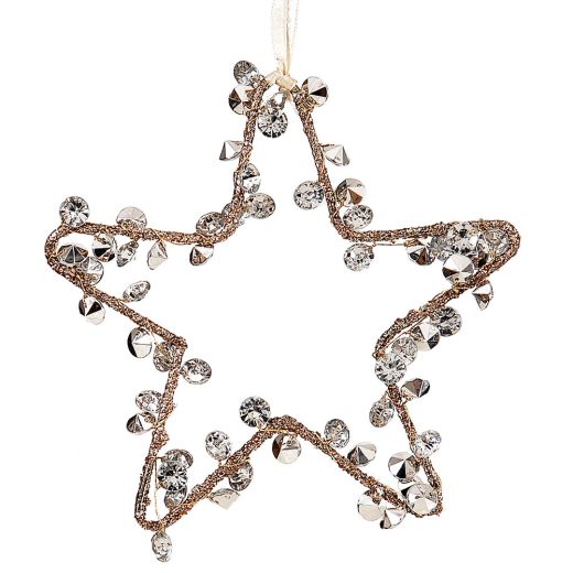 Χριστουγεννιάτικο στολίδι, αστέρι με κρύσταλλα, 15cm 