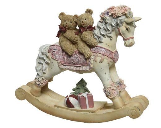 Rocking horse polyresin rocking horse xmas tree-bear-gifts