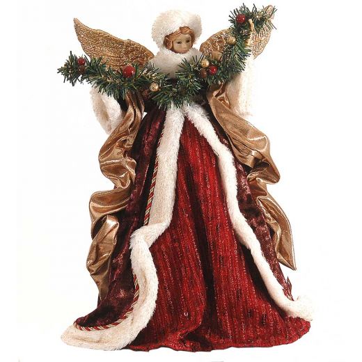 Χριστουγεννιάτικο διακοσμητικό, κόκκινος/χρυσός άγγελος, κορυφή δέντρου