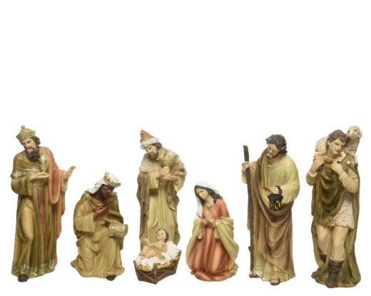 Nativity set polyresin maria, joseph, jesus, shepherd, 3 king Presentation type, 30cm