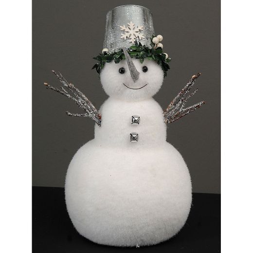 Χριστουγεννιάτικο διακοσμητικό, χιονάνθρωπος, λευκός, 45cm