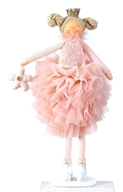 2/16-43cm Pink princess girl deco w/flowers