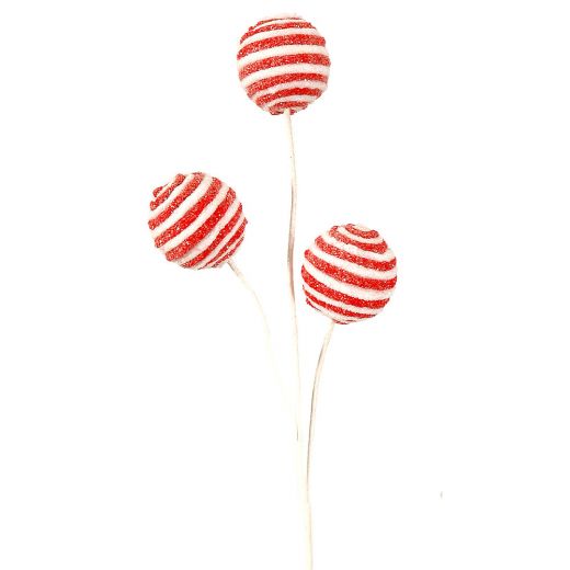 6/60-68cm red/white branch w/balls