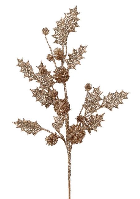 6/96-70cm gold xmas branch w/pinecones