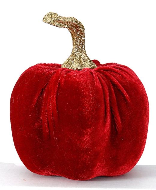 6/96-13cm Red fabric pumpkin