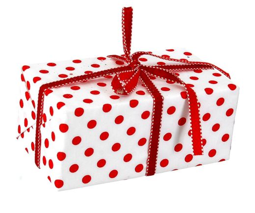 12/72-18cm White dotted gift box