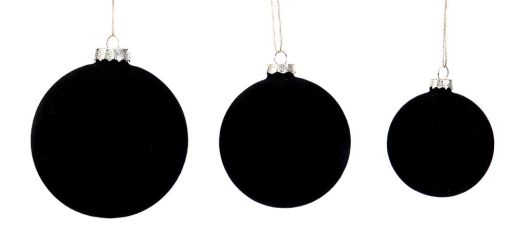 10cm Glass ball velvet black, 1ΤΜΧ