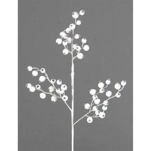 12/168-60cm White branch w/glitter balls