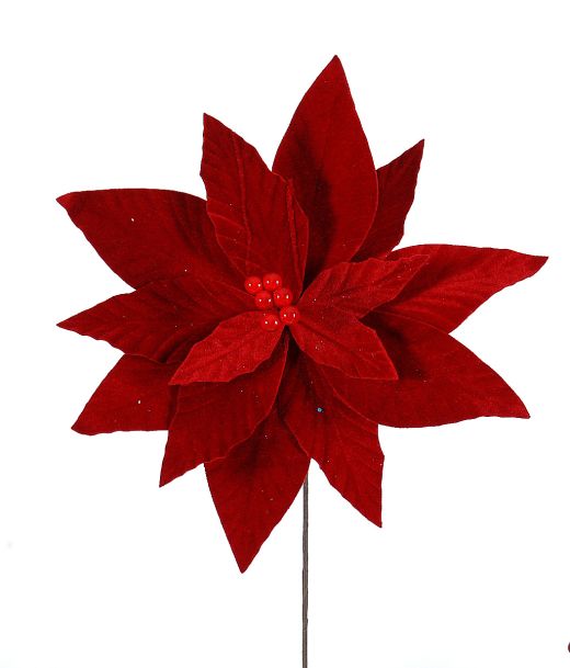 12/384-35cm Red poinsetia flower