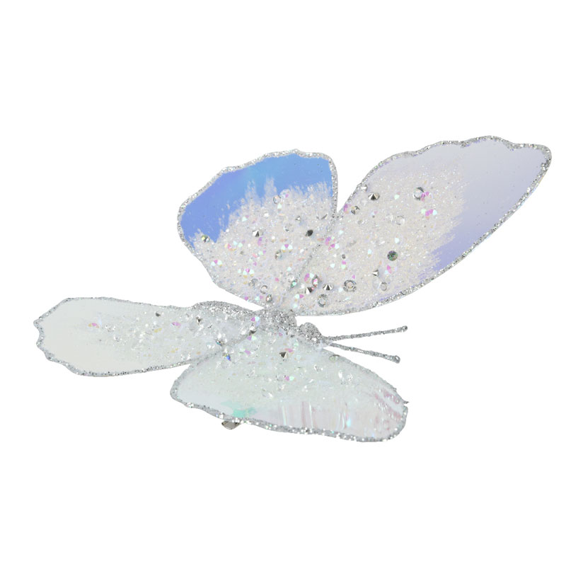 Butterfly pe acrylic beads. glitters on clip