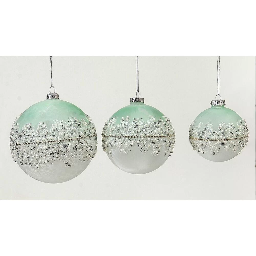12/72-10cm Clear glass ball w/glitter
